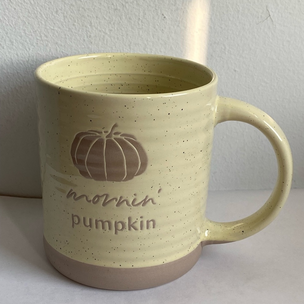 Mornin Pumpkin Mug - Fall Mug for Coffee / Tea in Speckled Design